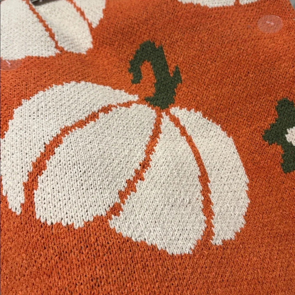 NWT WELCOME PUMPKIN SEASON ORANGE PUMPKIN CHENILLE JACQUARD 50X70 THROW BLANKET